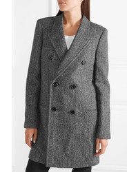 Manteau à chevrons gris Saint Laurent