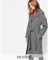 Manteau à chevrons gris Helene Berman