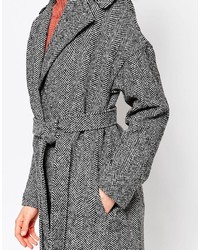 Manteau à chevrons gris Helene Berman
