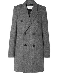Manteau à chevrons gris Saint Laurent