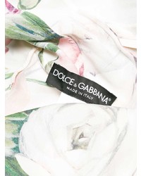 Manteau à col fourrure blanc et rouge Dolce & Gabbana