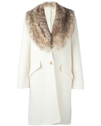 Manteau à col fourrure blanc Ermanno Scervino