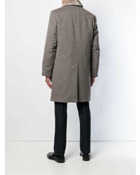 Manteau à col fourrure gris Corneliani