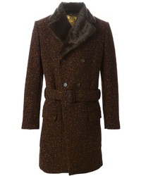 Manteau à col fourrure marron foncé Vivienne Westwood