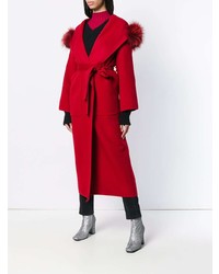 Manteau à col fourrure rouge Manzoni 24