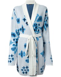 Manteau à fleurs bleu clair