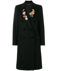Manteau à fleurs noir Dolce & Gabbana
