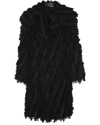 Manteau à franges noir Donna Karan