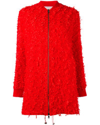 Manteau à franges rouge Giamba
