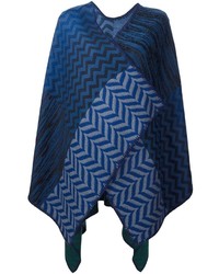 Manteau à motif zigzag bleu marine