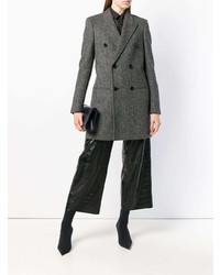 Manteau à motif zigzag gris foncé Saint Laurent