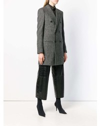 Manteau à motif zigzag gris foncé Saint Laurent