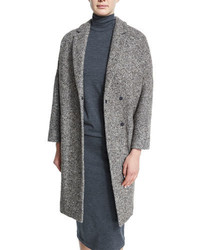 Manteau à motif zigzag gris
