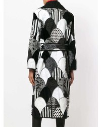 Manteau à patchwork noir et blanc Dolce & Gabbana