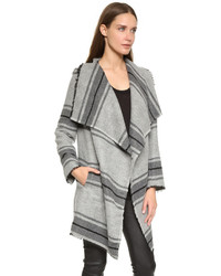 Manteau à rayures horizontales gris BB Dakota