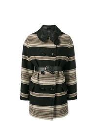 Manteau à rayures horizontales noir Isabel Marant
