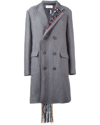 Manteau à rayures verticales gris