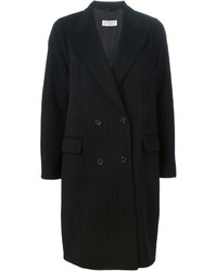 Manteau à rayures verticales noir Alberto Biani
