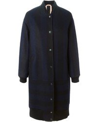 Manteau à rayures verticales noir No.21