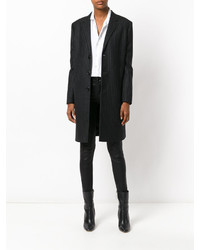 Manteau à rayures verticales noir Saint Laurent