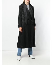 Manteau à rayures verticales noir MM6 MAISON MARGIELA