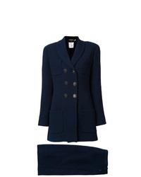 Manteau bleu marine Chanel Vintage
