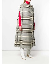 Manteau cape à rayures horizontales gris Isabel Marant