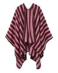 Manteau cape à rayures verticales rose Mango