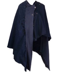 Manteau cape bleu marine