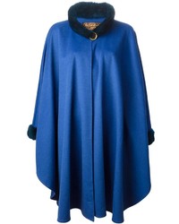 Manteau cape bleu marine Yves Saint Laurent