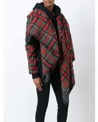 Manteau cape écossais rouge Comme Des Garçons Vintage