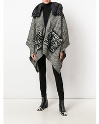 Manteau cape imprimé gris Moncler