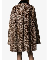 Manteau cape imprimé léopard marron Skiim
