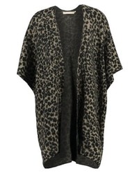 Manteau cape imprimé léopard noir Cream
