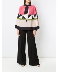 Manteau cape imprimé multicolore Adriana Degreas