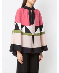 Manteau cape imprimé multicolore Adriana Degreas