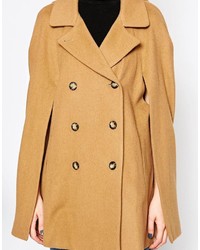 Manteau cape marron clair