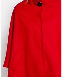 Manteau cape rouge Helene Berman