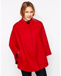 Manteau cape rouge Helene Berman