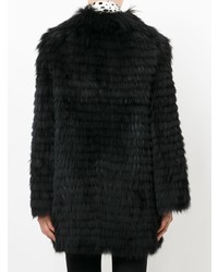 Manteau de fourrure à franges noir Yves Salomon