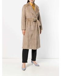 Manteau de fourrure beige Blancha