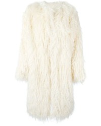 Manteau de fourrure blanc DKNY
