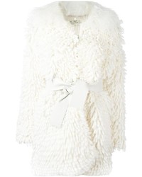 Manteau de fourrure blanc Fendi