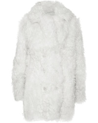 Manteau de fourrure blanc Sonia Rykiel