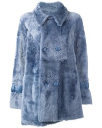 Manteau de fourrure bleu clair Drome