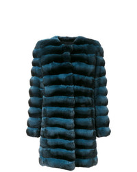Manteau de fourrure bleu marine Liska