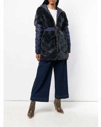 Manteau de fourrure bleu marine Liska