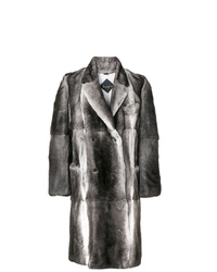 Manteau de fourrure gris foncé