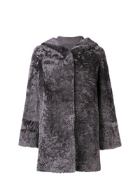Manteau de fourrure gris foncé Drome