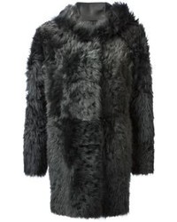Manteau de fourrure gris foncé Drome
